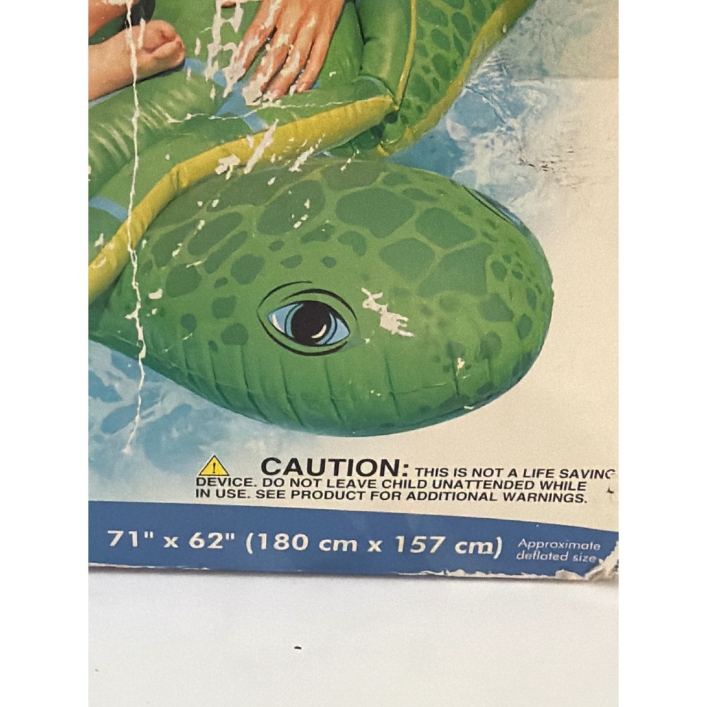 New Vintage 2002 71x62 The Wet Set Inflatable Sea Turtle Ride-On Pool Float - Picture 2 of 5